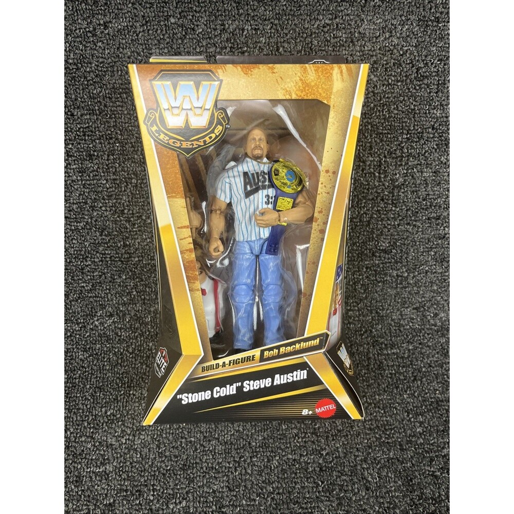 WWE Stone Cold Steve Austin Legends Series 30 Mattel Wrestling Figure w/BAF Bob